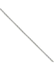 14k Gold White Gold 1.25mm Parisian Wheat Chain 16 Inches