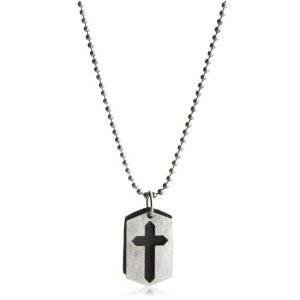 Guess Necklace for Men   DogTags with Cross