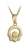 Gold Plated Small Claddagh Necklace - Made in Ireland
