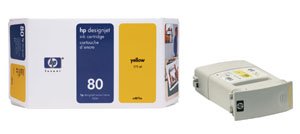 HP Brand Designjet 1050c #80 Hi Yield Yellow Ink - C4848A
