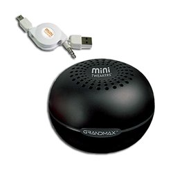 Grandmax Mini Tweakers Portable Palm-Size Speakers for iPod / Mp3 Players & Laptops (Black)