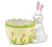 White Bunny Rabbit Flower Planter With Tulips Adorable Home Decor