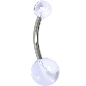 BELLY - 7/16 Clear MARBLE Belly Button Ring by 