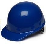 Blue, Standard Brim, Sleek Shell Hard Hat with 8 Point Ratchet Suspension