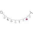 ROCAWEAR Silver Tone RW MULIT CHARM Bracelet