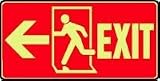EMERGENCY AND FIRE E EXIT (W/GRAPHIC) (ARROW LEFT) (GLOW) 7