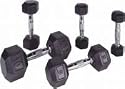 YORK 76lb RUBBER HEXAGONAL DUMBELL SET