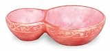 Handmade Festa Rosso Double Bowl From Italy