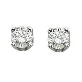 14K White Gold Round Diamond Stud Earrings (0.10 ctw)