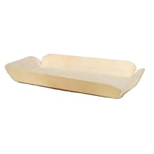 Packnwood "Canada" Molded Wooden Tray with Paper Liner, 9" Length x 5.1" Width x 1.3" Height Exterior (Case of 300)