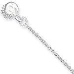 Ankle Bracelet - 10" Sterling Silver Sun & Moon Anklet