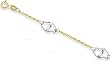 14k Two-Tone Double Locked Hearts Anklet - 10 Inch - JewelryWeb