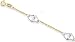 14k Two-Tone Double Locked Hearts Anklet - 10 Inch