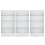 Kids Bookcases: Kids White Flat Top With Adjustable Shelves Bookcase, S/3 60" Wh Flat Top Bookcases