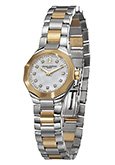 Baume & Mercier Watches:Baume & Mercier MOAO8718 Riviera White Mother-of-Pearl Dial Stainless Steel and Gold Plated Women's Watch Images