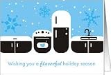 Christmas Holidays Cards, Retro mod kitchen cooking culinary Card