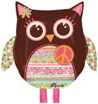 Hippie Owl Mylar Party Balloon Decoration