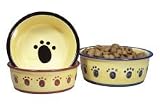 Paw Print Stoneware Bowl (RED) Medium 6