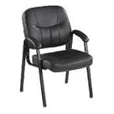 Guest Chair, Leather, 25x27x34, Black (LLR60122) Category: Leather Guest Chairs