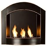 SEI Black Arch Top Wall Mount Gel Fuel Fireplace