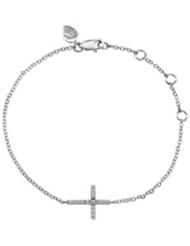 Meira T 14K White Gold Diamond Horizontal Cross Bracelet