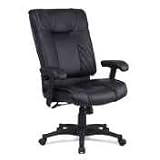 High-Back Executive Leather Chair with Adjustable Arm Rests - Burgundy