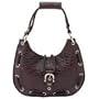 Western Style Genuine Leather Embossed Rope Handbag Purse