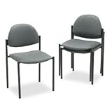 Comet Armless Stacking Chairs- Gray/ Black(Set of 3)