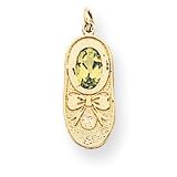 14k Solid August Birthstone Peridot Baby Shoe Charm