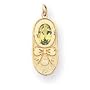 14k Solid August Birthstone Peridot Baby Shoe Charm - JewelryWeb