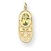 14k Solid August Birthstone Peridot Baby Shoe Charm