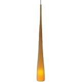 IMAGE OF Cypree One Light LED Large Pendant in Satin Nickel Shade Color: Amber, Mounting Type: Two-Circuit Rail