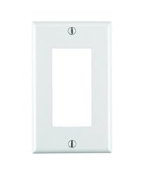 Leviton 80401-W 1-Gang Decora/GFCI Device Decora Wallplate, Standard Size, Thermoset, Device Mount, White