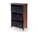 Winsome Wood Verona Extra-Wide 3-Tier Shelf (with Black Baskets) 94281