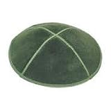 Suede Kippot kippah kipa kipah yarmulke yarmulka head covering - Green
