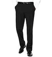 Active Waistband Washable Wool Blend Flat Front Trousers