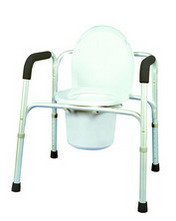 HealthPersonalCare: Med Deluxe All In One Aluminum Commode with Padded Arms   Pink