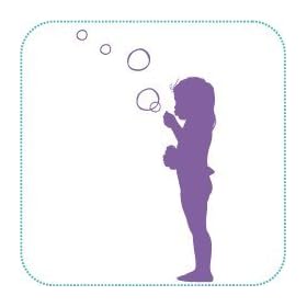 Wallsticker "Bubbles" ::: Colour: lavendel ::: girl blowing bubbles (Wandtattoo)