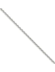 14k Gold White Gold 1.8mm Solid D/C Spiga Chain 14 Inches