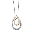 14k Two-Tone Gold & Diamond Double Teardrop Pendant on 18" Necklace (0.25ctw)