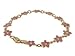 18K Yellow Gold Pink Enamel Flower Bracelet
