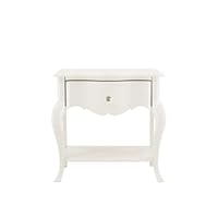 Angellina White Finish Solid Wood Night Stand