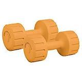 Body Sculpture 2 x 4kg Vinyl Dumblell Set Yellow, 8kg Pair