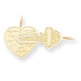 14k Interlocking Key & Heart Charm