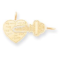 14k Interlocking Key & Heart Charm