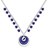 NFL Officially Licensed Detroit Lions Game Day Necklace W/ Blue Glass Bead