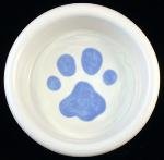 Melia Economical Dapper Dog Bowl -BLUE PAW Design- SMALL