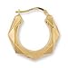 Jewelco London 9ct Yellow gold round shaped Faceted Creole earrings ( 2.6g )