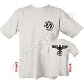 Military Printed Nazi eagle T Shirt 2 sided Black