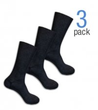 Calvin Klein Men's Non-Elastic Dress Socks 3-Pack Hosiery (One Size Black)